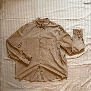 Men's Tan Button-Up Shirt
